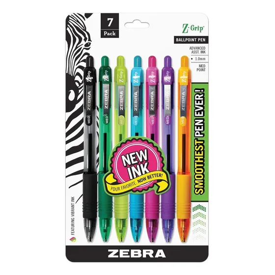 Boligrafos Zebra Z-grip 1.0mm Set De 7