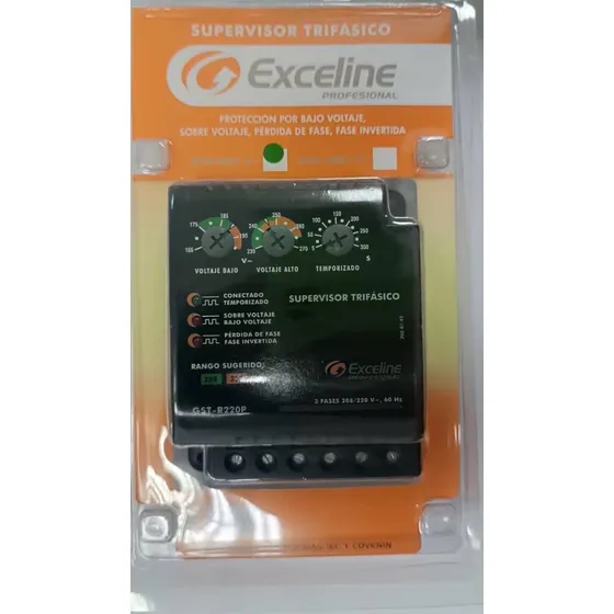 Supervisor Trifasico De Voltaje 220v Exceline Gst-r220p