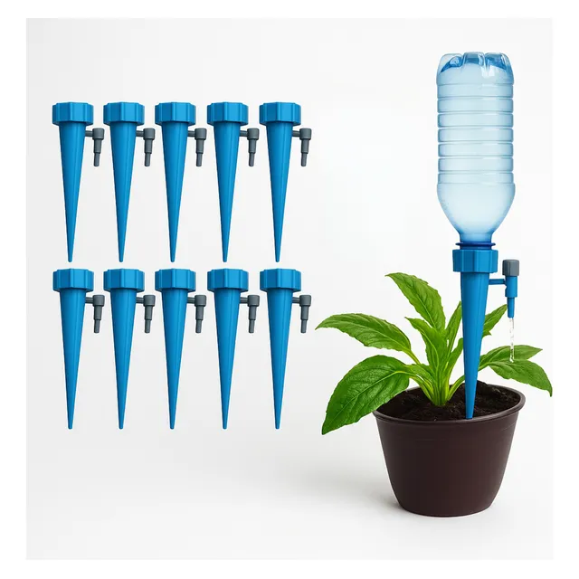 Kit 10 Irrigadores Gotejadores Acopláveis 13,5cm Tender Trove Rega Automática Com Garrafa Pet | Irrigação Prática Para Vasos, Jardins E Hortas Domésticas