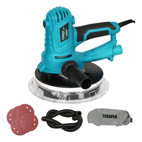 Lixadeira De Parede e Teto Profissional Elétrica 850w 127V 6 Velocidades com Led e saco coletor p/ Massa Corrida Drywall modelo TSLI850PA marca Tssaper