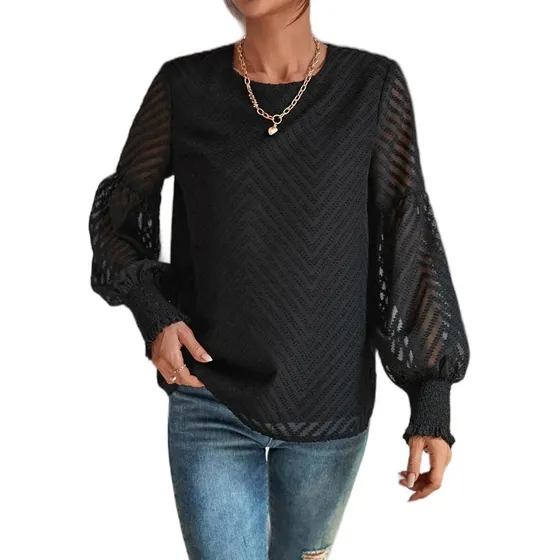 Blusa Dama Importada Shein Manga Transparencias