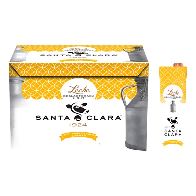 Leche Deslactosada Light Santa Clara 12 Pzas De 1 L C/u