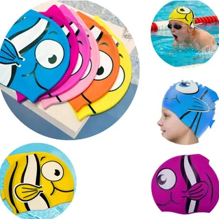 Touca De Natação Infantil Piscina Toca Toquinha Peixinhos Touca De Natação Infantil Piscina Toca Toquinha Peixinhos