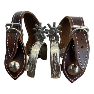 Espuelas Charras Niño 9-12 Años Con Correllones Piel Caballo Espuelas Charras Niño 9-12 Años Con Correllones Piel Caballo
