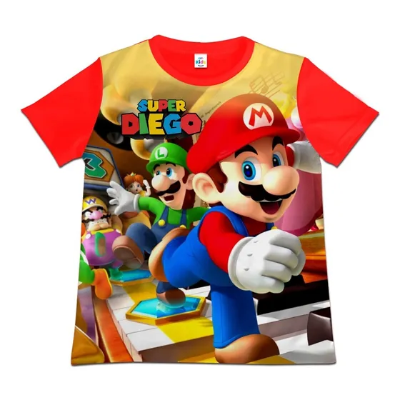Franela Camisa Niño Niña Super Mario Bros En Poliester