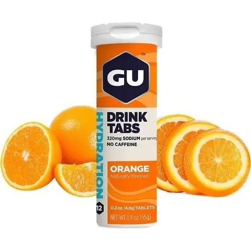 Gu Energy Drink Tabs Con 12tabs C/u Hidratación Electrolitos Sabor Orange