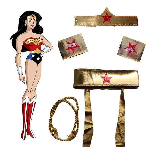 Kit De Disfraz Para Niña De La  Mujer Maravilla Accesorios 
