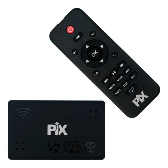 Pix Streaming 008-2000 Screencaster Transmissor Vídeo Sem Fio Espelhamento De Tela 4k Cor Preto