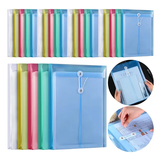 25 Folder De Plastico Tamaño Oficio Multicolor