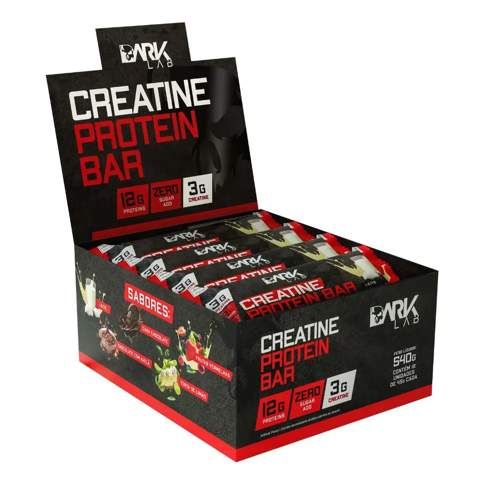 Creatine Protein Bar 12 Un 45g Dark Lab Sabor Ninho — Oferta Verificada