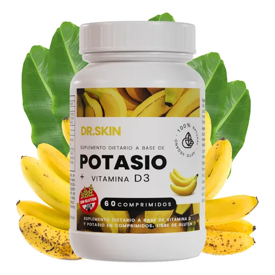 Potasio Puro Citrato 60 Pastillas Comprimidos Suplemento Concentrado Sin Sabor Dr Skin Energía Diaria y Bienestar