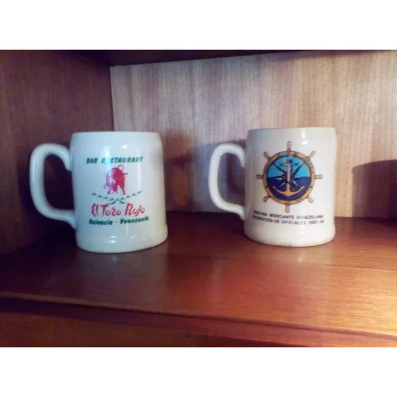 Jarras De Cerámica De Colección Para Cerveza. Logos Especial