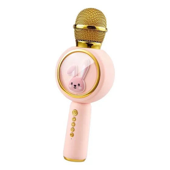 Microfono Karaoke Speaker X6 Para Niños Portátil Bluetooth Color Rosa