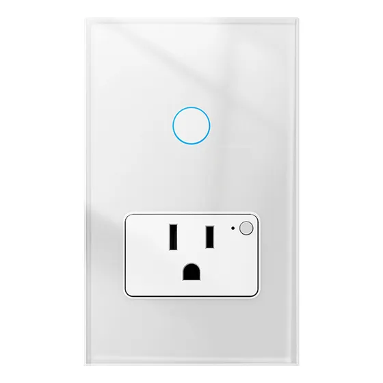 Interruptor De Pared Inteligente Wifi 1botón Táctil+1enchufe