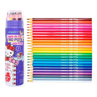 Lapis De Cor No Pote 24 Cores Hello Kitty Lapis De Cor No Pote 24 Cores Hello Kitty