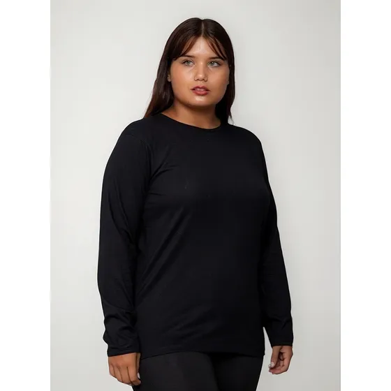 Remera Mujer Algodon Manga Larga Plus Size Talles Grandes
