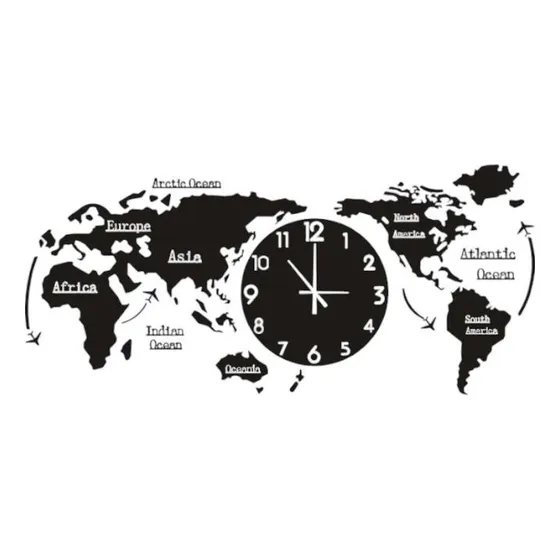 Reloj De Pared Mapamundi 