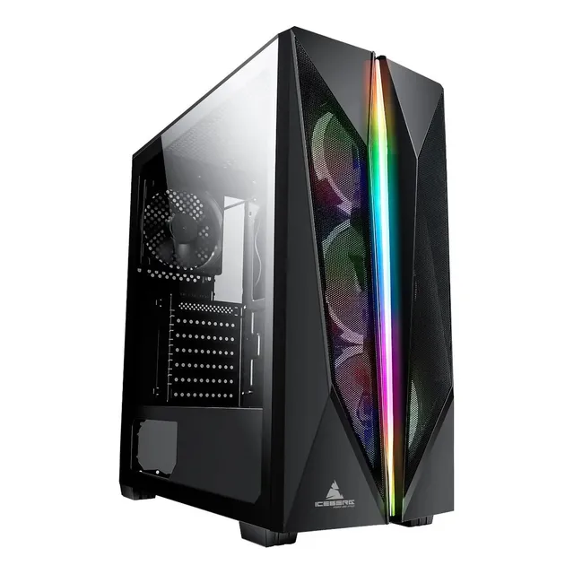 Gabinete Gamer Iceberg Flow X Plus 6 Ventiladores Argb Color Negro