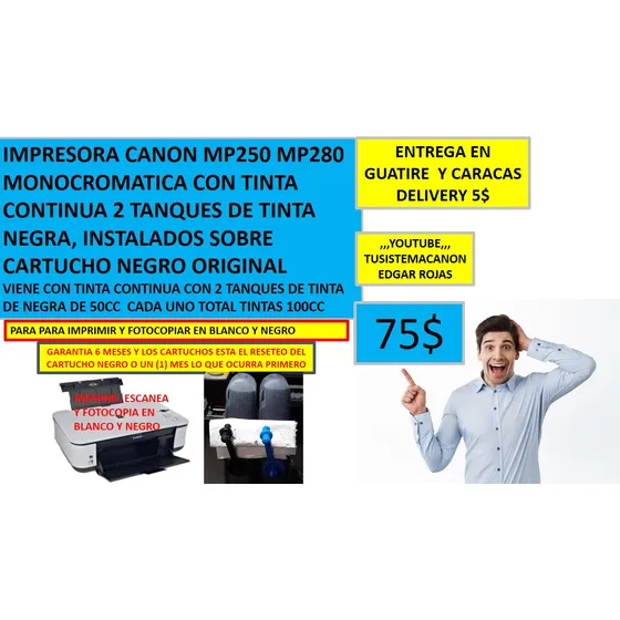 Impresora Canon Multifuncional Monocromatica Tinta Continua