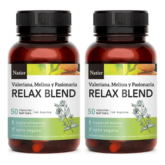 Natier Kit X2 Suplemento Relax Blend Valeriana Vegano 50c 6c