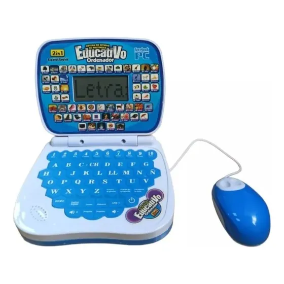 Computador Didáctico Mini Laptop Sonidos Letras Color Azul