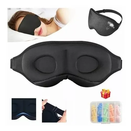 Antifaz 3d para Dormir Adjustable Respirable y Tapones Oidos