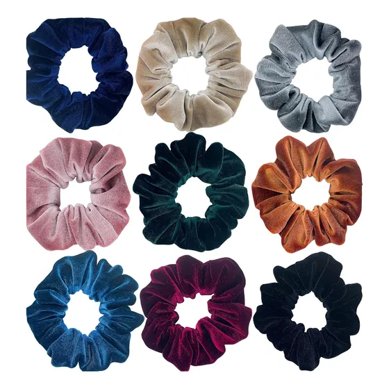 Bamba X 6 Unidades Cola Moños Terciopelo De Dama Scrunchie