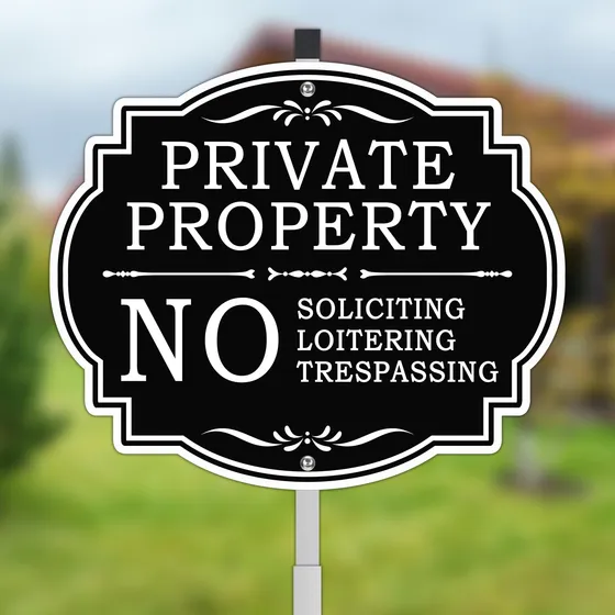 Letrero No Soliciting Para Casa Propiedad Privada Loitering