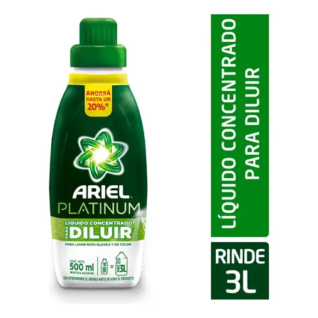 Jabón Líquido Concentrado Para Diluir Ariel Platinum 500ml