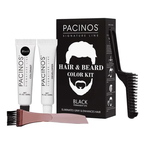Pacinos Kit De Color Para Cabello Y Barba (negro) - Color De