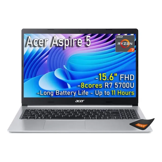 Laptop Acer Aspire 5 15.6  Slim 8-core Amd Ryzen 7 5700u Amd