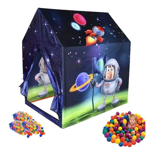 Carpa Castillo Auto Plegable Casita + 50 Pelotas Pelotero