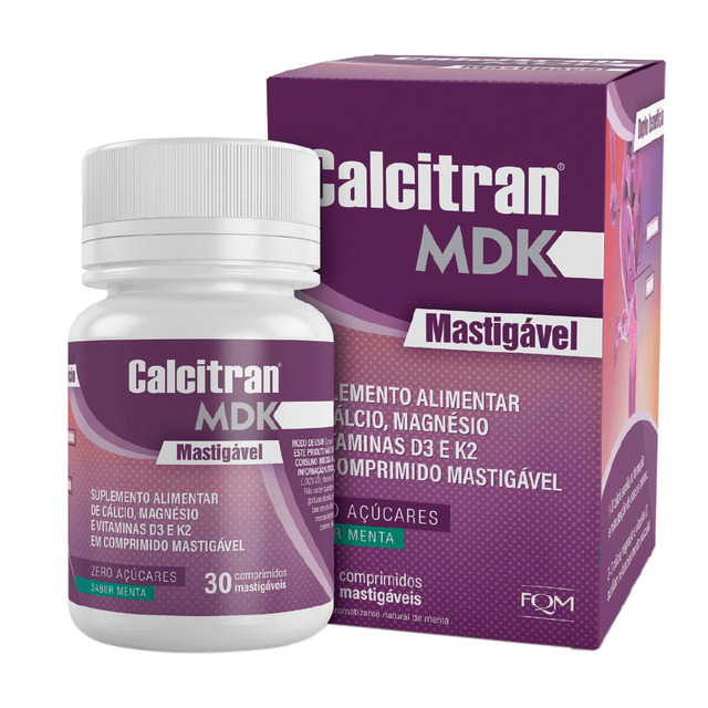 Calcitran Mdk 30 Comprimidos Mastigáveis - Cálcio Com Magnésio, Vitamina D E K Calcitran Mdk 30 Comprimidos Mastigáveis - Cálcio Com Magnésio, Vitamina D E K