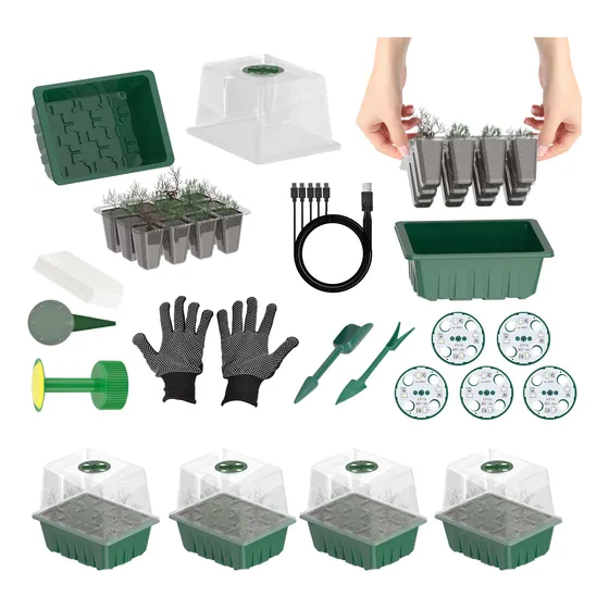 31 Kits Bandejas Germinadoras Con Luz Invernadero Semillero