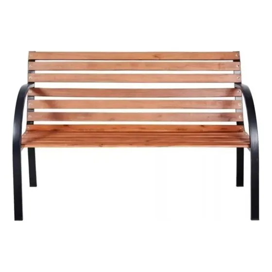 Banca De Madera Y Acero Jardín Terrazo Verano/ Durabilidad 
