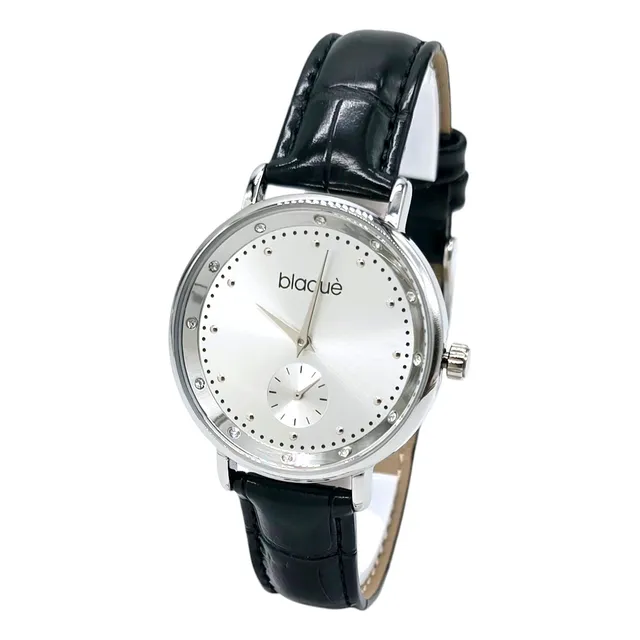 Reloj Blaque  Dama Malla Cuero Cristales Garantía Oficial