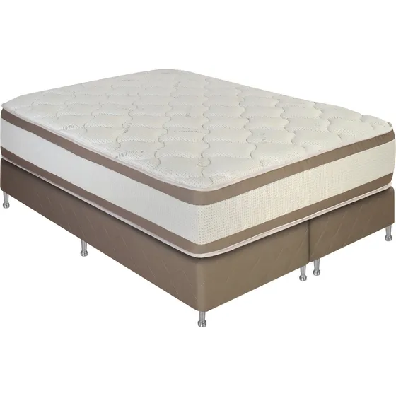 Sommier 2 Plazas Queen - Resorte Pocket - 120 Kg Firme Rubi Color Beige / Marrón