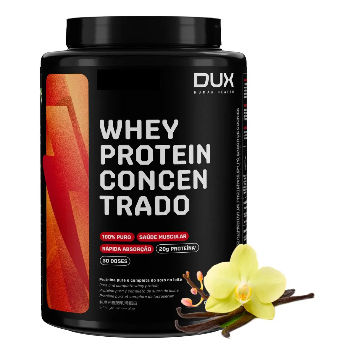 Dux Whey Concentrado 100% Puro Para Ganho De Massa - 900g Sabor Baunilha Dux Whey Concentrado 100% Puro Para Ganho De Massa - 900g Sabor Baunilha