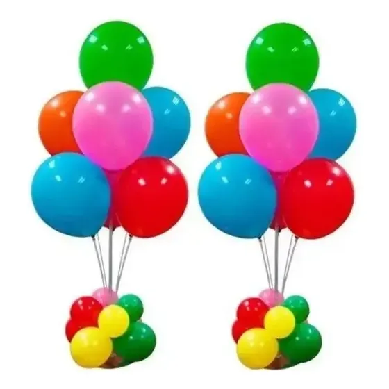 Pack 2 Bases Con 14 Varillas Arreglo Globos De Mesa Pedestal