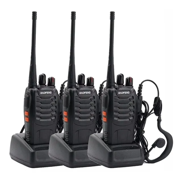Kit X 3 Handy Baofeng Radio Walkie Talkie Bf888s 16ch Uhf + Auricular Manos Libres