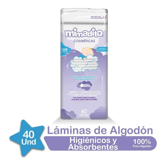 Láminas De Algodón Mimadito 40 Unidades