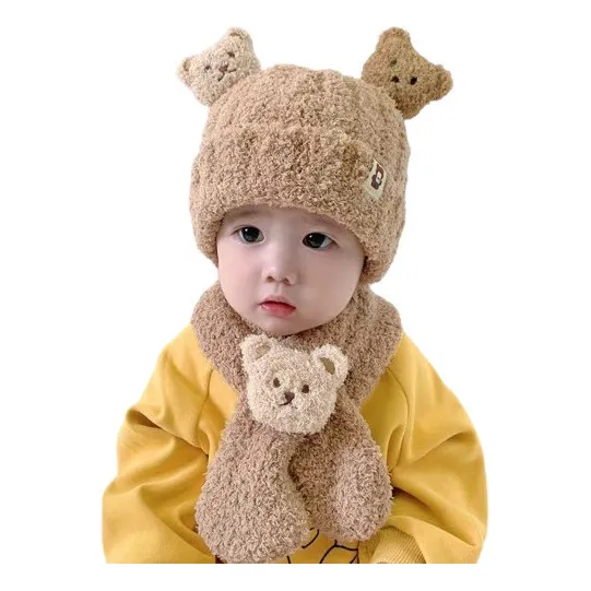 Kit 2 Touca Gorro Frio Inverno Lençoforrada Ursinho Criança