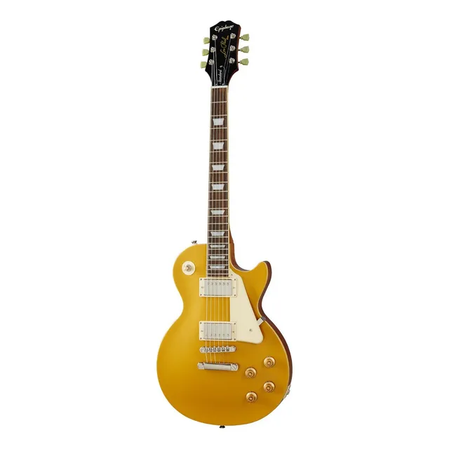 Guitarra eléctrica Epiphone Inspired by Gibson Les Paul Standard 50s de caoba metallic gold brillante con diapasón de laurel indio