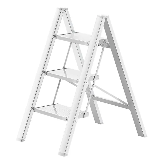 Escalera De 3 Escalones, Taburete Plegable De Aluminio Con P