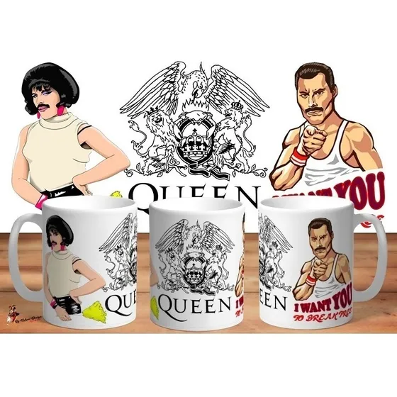 Taza Queen Freddie Mercury I Want Yo Break Free 4k Art 02