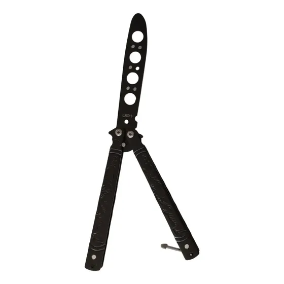 Canivete Butterfly Taue LXSD-2 Treino Sem Corte Aço Inoxidável Preto