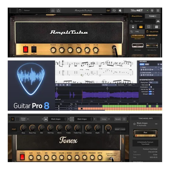 Amplitube 5 Max +tonex Max + Guitar Pro 8 ( 200 Mil Tabs )