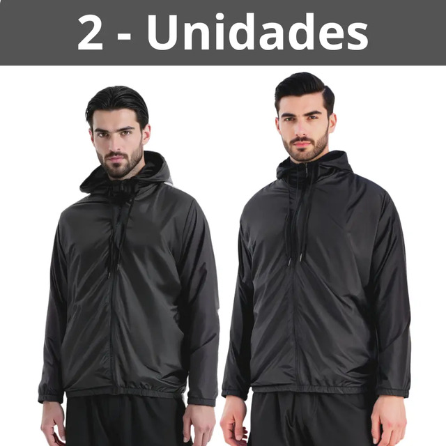 Kit 2 Jaqueta Corta Vento Impermeável Semi Forrada Com Capuz