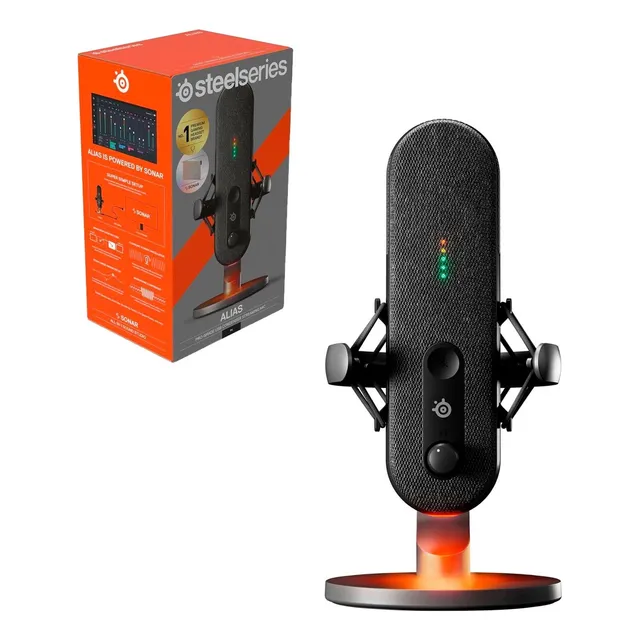 Microfono Gamer Steelseries Alias Usb C Condensador Color Negro