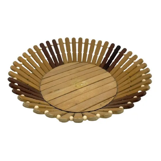 Cesta Panera Pan Cubiertos Frutas Madera Multiuso Yn 1781